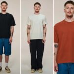 Camisetas de algodão pima Nephew nas cores preta, off white e marrom