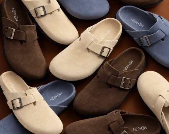 Clogs Nephew em camurça nas cores Creme, Café e Jeans