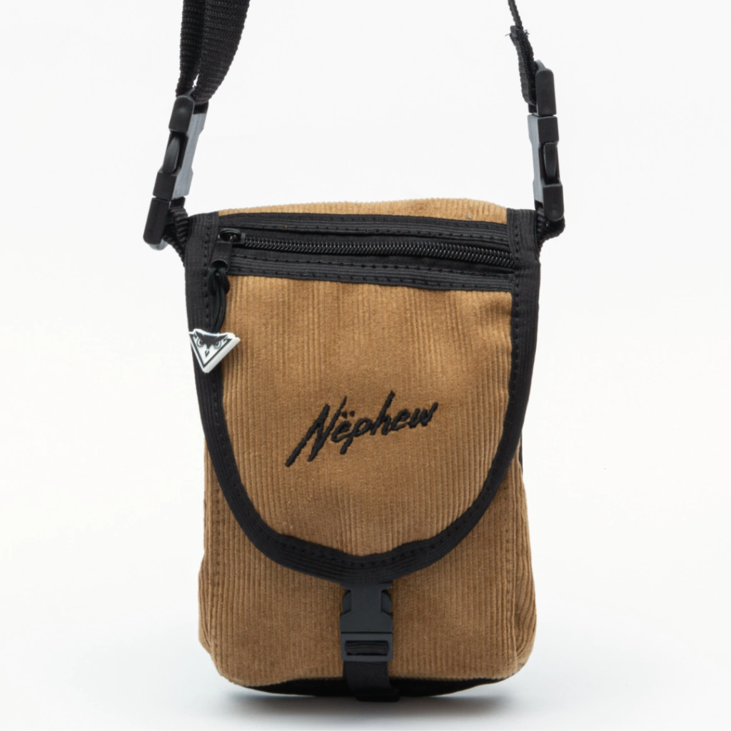 Shoulder Bag Nephew Veludo 23 Caramelo em veludo cotelê